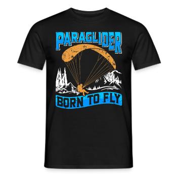 Paraglider Born to Fly Sport Flying - Men's T-Shirt - black - Front - AI Model Male 178 light (178cm)