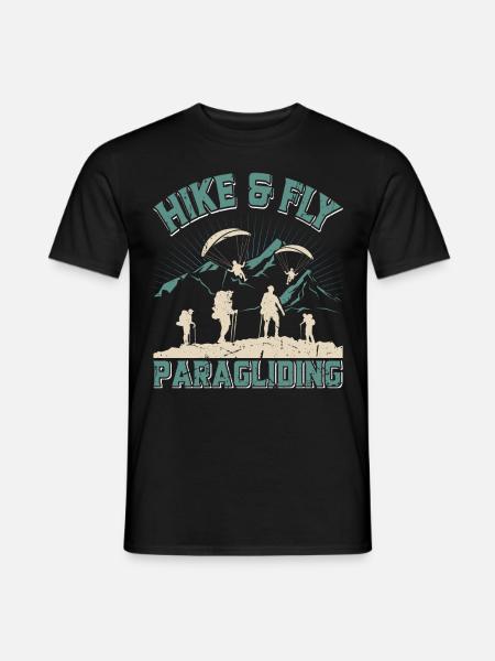 Hike and Fly Paragliding Gleitschirmflieger - Männer T-Shirt - Schwarz