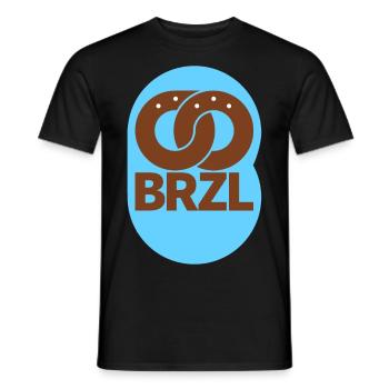 Minimalistisch und modern – Bayerische Brezn Motiv - Männer T-Shirt - Schwarz - Vorne - AI Model Male 178 light (178cm)
