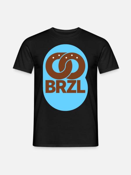 Minimalistisch und modern – Bayerische Brezn Motiv - Männer T-Shirt - Schwarz