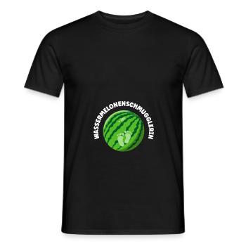 Wassermelonen Schmugglerin - Schwanger Mama - Männer T-Shirt - Schwarz - Vorne - AI Model Male 178 light (178cm)
