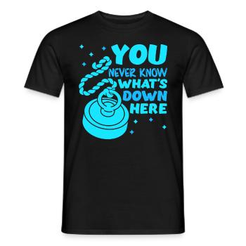 Magnetangler You never know what´s down here - Männer T-Shirt - Schwarz - Vorne - AI Model Male 178 light (178cm)