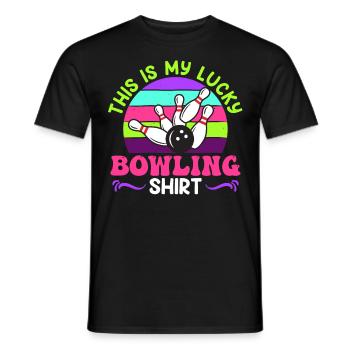 Joueur de bowling Ceci est ma chemise de bowling chanceux - T-shirt homme - noir - Devant - AI Model Male 178 light (178cm)