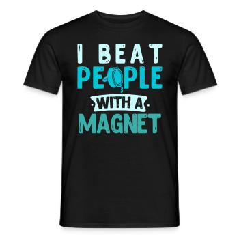 Magnetfischen I beat people with a Magnet - Men's T-Shirt - black - Front - AI Model Male 178 light (178cm)