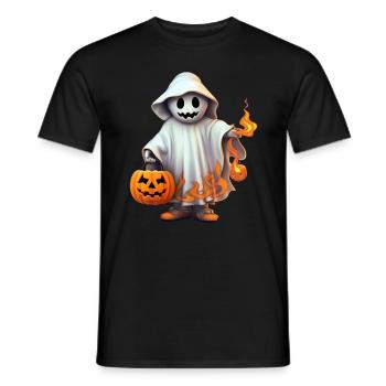 Ghoulishes Jack O' Lantern Kostüm Happy Halloween! - Männer T-Shirt - Schwarz - Vorne - AI Model Male 178 light (178cm)