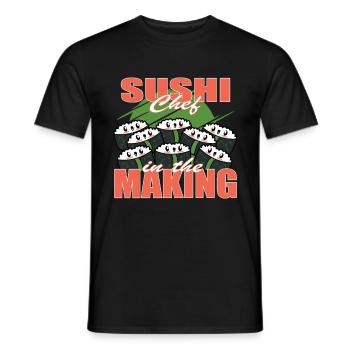 Sushi Chef in the making Rice whisperer - Men's T-Shirt - black - Front - AI Model Male 178 light (178cm)