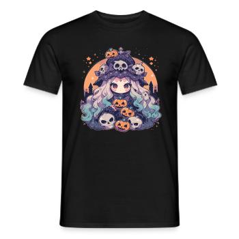 Hexe Helloween Kürbis Helloween Hexen - Männer T-Shirt - Schwarz - Vorne - AI Model Male 178 light (178cm)