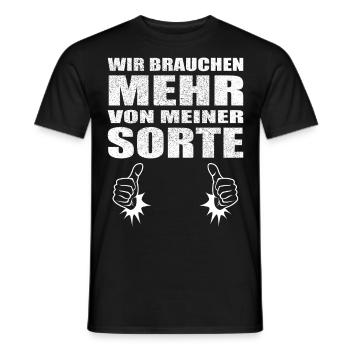 Wir brauchen mehr von meiner Sorte - Männer T-Shirt - Schwarz - Vorne - AI Model Male 178 light (178cm)