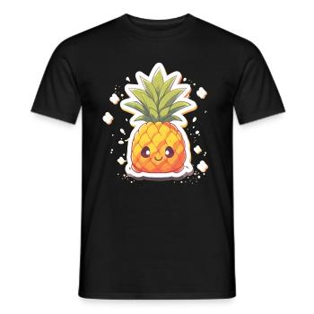 Ananas Ananaspflanze Obst Ananas Deko - Männer T-Shirt - Schwarz - Vorne - AI Model Male 178 light (178cm)