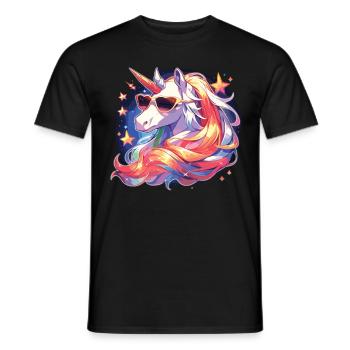 Lunettes de soleil Licorne - T-shirt homme - noir - Devant - AI Model Male 178 light (178cm)