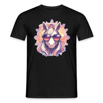 Lunettes de soleil Licorne - T-shirt homme - noir - Devant - AI Model Male 178 light (178cm)