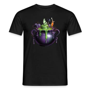 Design effrayant d’Halloween Chaudron de sorcière effrayant - T-shirt homme - noir - Devant - AI Model Male 178 light (178cm)