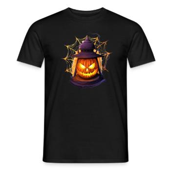 Creepy pumpkin disguise for Halloween 2023 - Men's T-Shirt - black - Front - AI Model Male 178 light (178cm)