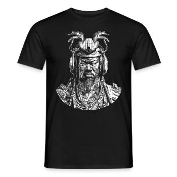 Innovativer Samurai: Sci-Fi & Sound T-Shirt - Männer T-Shirt - Schwarz - Vorne - AI Model Male 178 light (178cm)