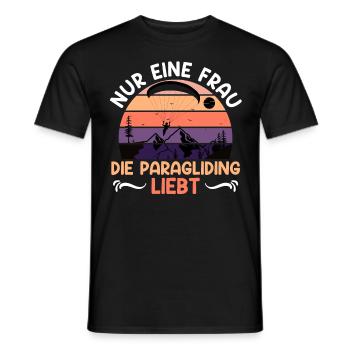 Paragleiten Nur eine Frau die Paragliding Liebt - Männer T-Shirt - Schwarz - Vorne - AI Model Male 178 light (178cm)