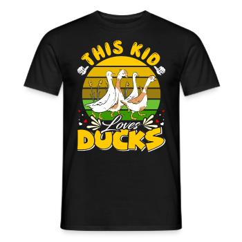 Chemise pour enfants Duck Lover Ce gamin aime les canards - T-shirt homme - noir - Devant - AI Model Male 178 light (178cm)