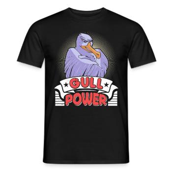 Seagulls Gull Power Coastal Bird Baltic Sea North Sea - Men's T-Shirt - black - Front - AI Model Male 178 light (178cm)