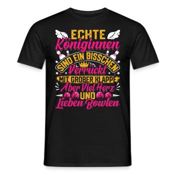 Bowling Ladies Real queens love bowling - Men's T-Shirt - black - Front - AI Model Male 178 light (178cm)