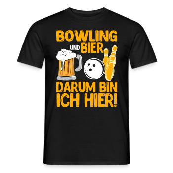 Bowling und Bier Darum bin ich hier Bowler - Männer T-Shirt - Schwarz - Vorne - AI Model Male 178 light (178cm)