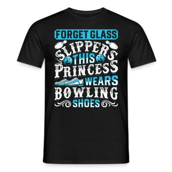 Bowling Damen Forget Glass Slippers Bowlingspieler - Männer T-Shirt - Schwarz - Vorne - AI Model Male 178 light (178cm)