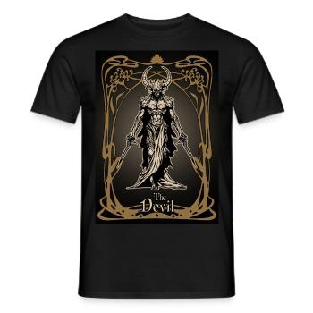 Die Teufel Tarotkarte - Männer T-Shirt - Schwarz - Vorne - AI Model Male 178 light (178cm)