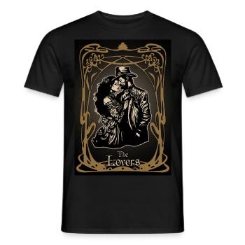 Die Liebenden Tarotkarte - Männer T-Shirt - Schwarz - Vorne - AI Model Male 178 light (178cm)