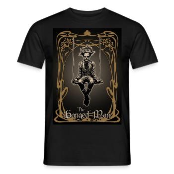The Hanged Man Tarot Card - Men's T-Shirt - black - Front - AI Model Male 178 light (178cm)