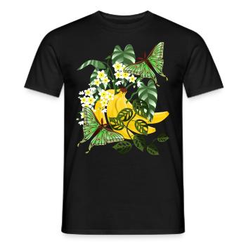 Banane mit Schmetterlingen - Männer T-Shirt - Schwarz - Vorne - AI Model Male 178 light (178cm)