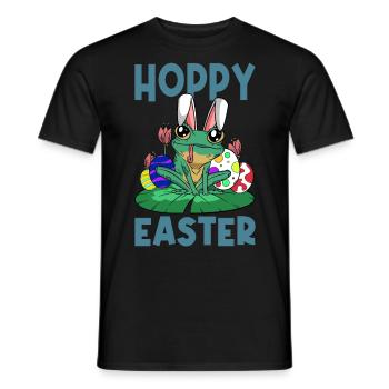 Hoppy Easter Süßer Ostern Frosch Osterhase Osterei - Männer T-Shirt - Schwarz - Vorne - AI Model Male 178 light (178cm)