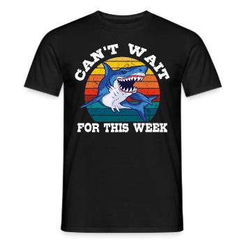 Je ne peux pas attendre cette semaine Retro Vintage Shark Whale - T-shirt homme - noir - Devant - AI Model Male 178 light (178cm)