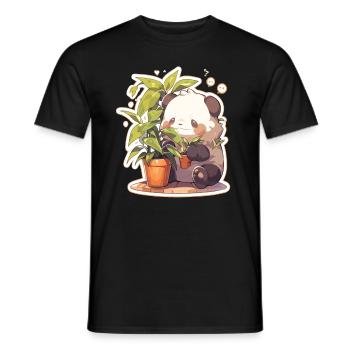 Panda Pandas Panda baby Panda Bear Panda - Men's T-Shirt - black - Front - AI Model Male 178 light (178cm)