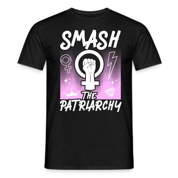 Feminist Smash Patriarchy - Men's T-Shirt - black - Front - AI Model Male 178 light (178cm)