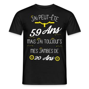 Idée cadeau d'anniversaire 59 Ans - T-shirt homme - noir - Devant - AI Model Male 178 light (178cm)