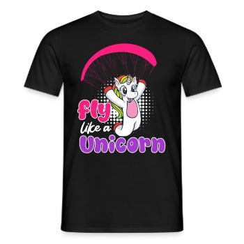 Unicorn Paraglider Volez comme une licorne Femmes - T-shirt homme - noir - Devant - AI Model Male 178 light (178cm)