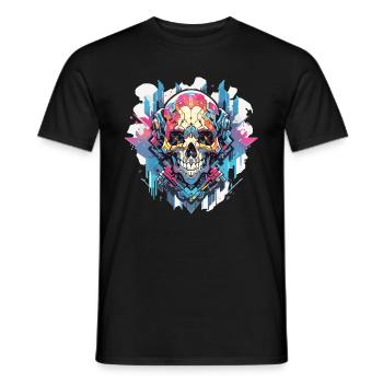 Crâne Crâne Crâne Squelette Os - T-shirt homme - noir - Devant - AI Model Male 178 light (178cm)