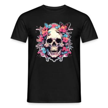 Crâne Crâne Crâne Squelette Os - T-shirt homme - noir - Devant - AI Model Male 178 light (178cm)