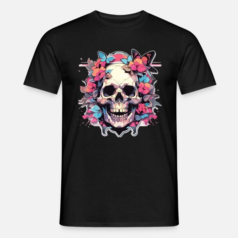 Skull Skull Skull Skeleton Bone - Men’s T-shirt - black