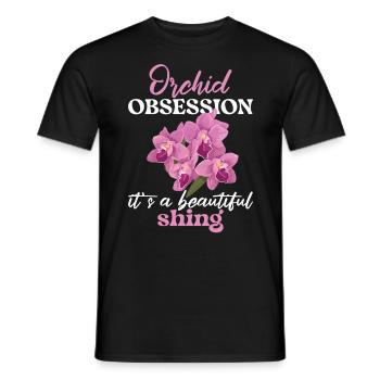 Orchid Obsession It's A Beautiful Shing Orchideen - Männer T-Shirt - Schwarz - Vorne - AI Model Male 178 light (178cm)