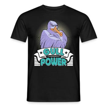 Seagulls Gull Power Coastal Bird Baltic Sea North Sea - Men's T-Shirt - black - Front - AI Model Male 178 light (178cm)