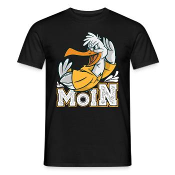 Moin Möwen Shirt Vogelliebhaber Norddeutsch - Männer T-Shirt - Schwarz - Vorne - AI Model Male 178 light (178cm)