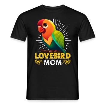 Lovebird Mom Bird Lovers Women - Men's T-Shirt - black - Front - AI Model Male 178 light (178cm)