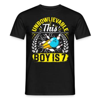 B-Day Unbowlievable Ce garçon a 7 ans Bowling - T-shirt homme - noir - Devant - AI Model Male 178 light (178cm)