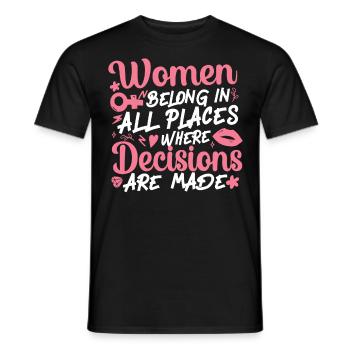 Feminist Women Belong In All - Männer T-Shirt - Schwarz - Vorne - AI Model Male 178 light (178cm)