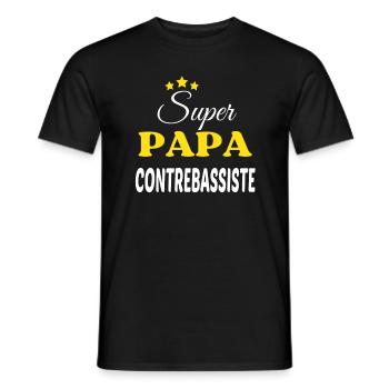 Super Papa CONTREBASSISTE ANNIVERSAIRE - T-shirt homme - noir - Devant - AI Model Male 178 light (178cm)