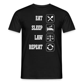 Avocat Manger Dormir Droit Répéter Avocat Avocat - T-shirt homme - noir - Devant - AI Model Male 178 light (178cm)