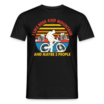Bicycle Cycling Road Bike MTB Mountain Bike - Men's T-Shirt - black - Front - AI Model Male 178 light (178cm)