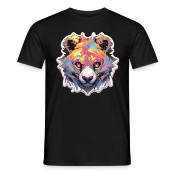 Bear Bears Bear's Head Brown Bear Animal Lover - Men's T-Shirt - black - Front - AI Model Male 178 light (178cm)