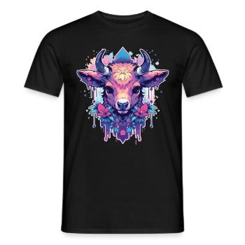 Vache Tête de vache Audacieuse Agriculture Veau - T-shirt homme - noir - Devant - AI Model Male 178 light (178cm)