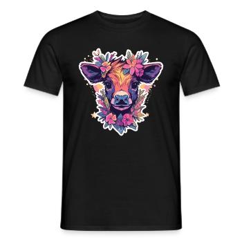 Vache Tête de vache Audacieuse Agriculture Veau - T-shirt homme - noir - Devant - AI Model Male 178 light (178cm)