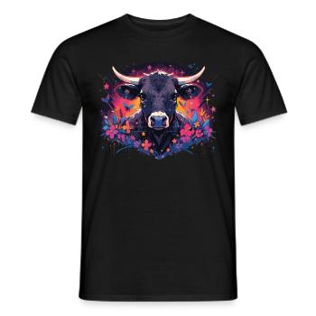 Vache Tête de vache Audacieuse Agriculture Veau - T-shirt homme - noir - Devant - AI Model Male 178 light (178cm)